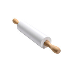 High quality image of a Png , rolling pin with wood handles isolated