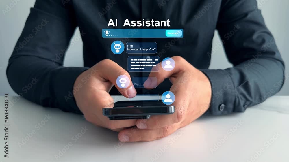 Poster online support chatbot conversation. virtual assistant, artificial intelligence bot and crm software