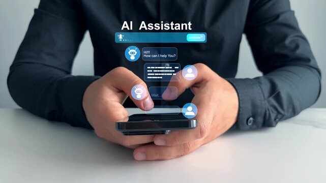 Online support Chatbot conversation.	Virtual assistant, artificial intelligence Bot and CRM software automation technology. Chatgpt Chat with AI.Customer person using chat service to get support.
 - Powered by Adobe