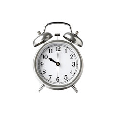 Sleek Metallic Alarm Clock with a Png , Classic Design on a