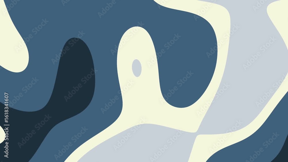 Poster blue bloom dynamic abstract background animation featuring organic shapes and fluid motion in calmin