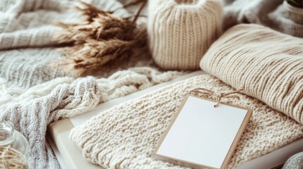 Cozy knitted sweaters and textures