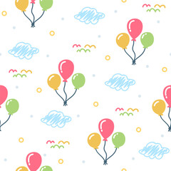 Balloon seamless vector design for print on textile, wrapping, backdrop and other uses.