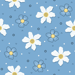Pretty flower seamless vector design for print on textile, wrapping, backdrop and other uses
