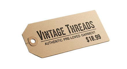 Vintage Clothing Tag Price Label Recycled Paper Texture Secondhand Apparel Preowned Fashio