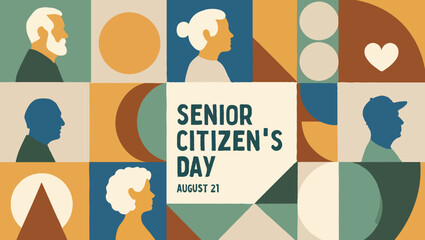 Vector art of celebrating senior citizens day with a colorful graphic design