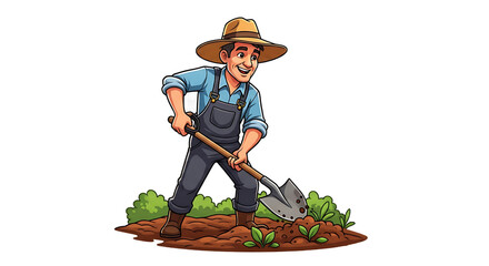 Farmer performing their daily tasks