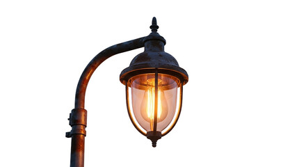 Vintage Style Street Lamp Post Illuminated Light Fixture Outdoor Lighting Rustic Design War