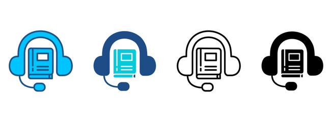Podcast Icon Set With Multiple Styles. Vector Illustration