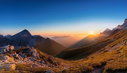 Obraz premium morning scenery on high mountains 29