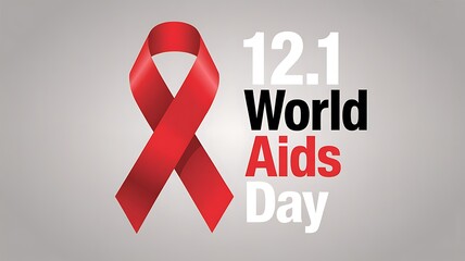 Red ribbon symbol for world aids day awareness and support