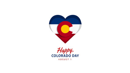 Vector art of a heart shape displays the colorado state flag isolated on white background