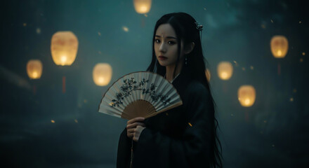 Traditional Attire with Lanterns