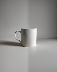 Obraz premium White Coffee Mug on Simple Background for Minimalist Aesthetic