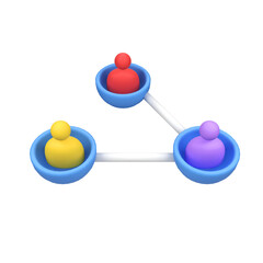 People connection isolated 3d render icon illustration