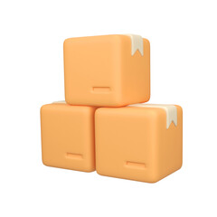 Stack of Delivery Boxes isolated 3d render icon illustration