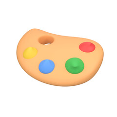 Art Palette isolated 3d render icon illustration