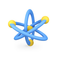 Atom Molecules isolated 3d render icon illustration