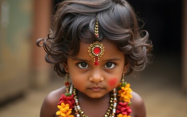 Endless Innocence: A Glimpse of Child Krishna. High quality
