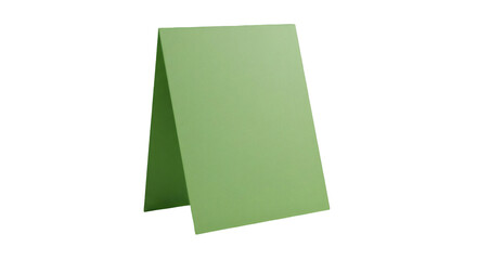 Light green folded card on black background.