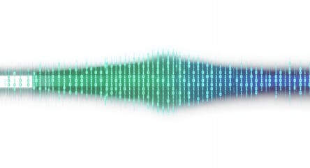 Binary Code Waveform Visualizing Digital Data Flow