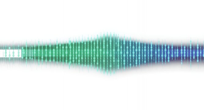 Binary Code Waveform Visualizing Digital Data Flow