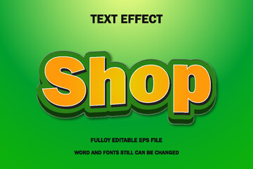 Shop editable 3d style text effect. Text can be changed in 
