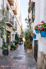 Obraz premium Marbella old town in Andalucia Spain. Streets of Marbella, Spanish typical houses, in the region of Andalucia 