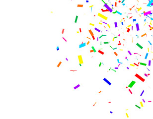 colorful confetti falling isolated on transparent png