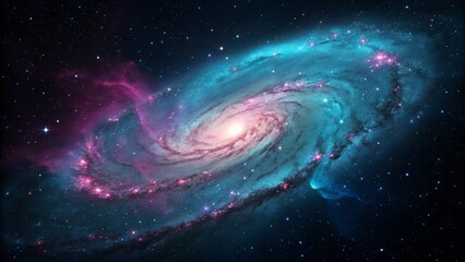 Celestial Swirl: A Vibrant Spiral Galaxy in Deep Space