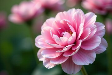 Delicate pink & white ranunculus blooms, close-up , botany, white, ranunculus