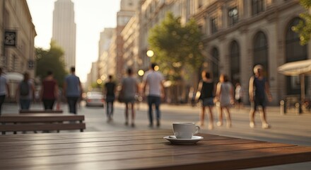 City street scene with coffee