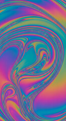 Iridescent Swirls: A Mesmerizing Abstract of Fluid Color and Dynamic Motion