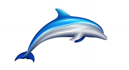 Fototapeta premium Dynamic Illustration of a Leaping Dolphin
