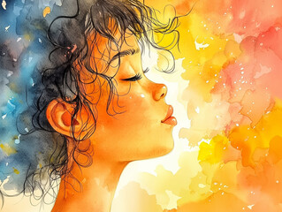 Wet on wet A captivating and expressive watercolor depiction of New York's