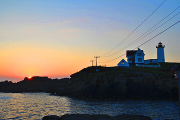 Cape Neddick, Nubble lighthouse, Maine, United States.