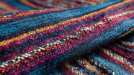 Closeup colorful striped fabric