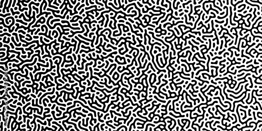 Poster abstract truing organic wallpaper turing reaction diffusion monochrome seamless pattern with chaotic
