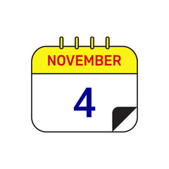 4 november calendar icon vector illustration design