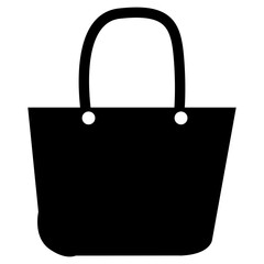 vector black shopping bag icon illustration