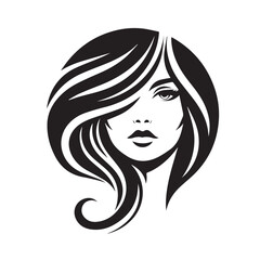 vector logo of beautiful woman with beautiful hair