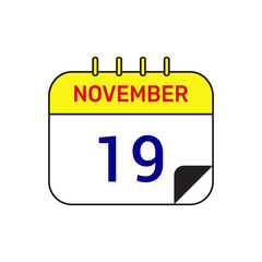 19 november calendar icon vector illustration design