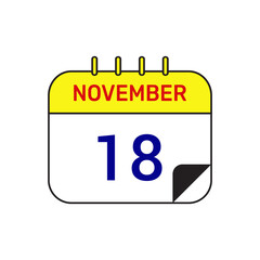 18 november calendar icon vector illustration design