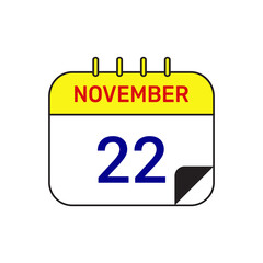 22 november calendar icon vector illustration design