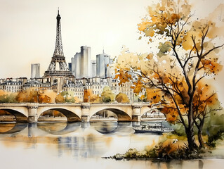 Wet on wet A captivating and expressive watercolor depiction of New York's