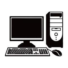 Fototapeta premium personal computer silhouette image with transparent background
