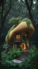 森の隠れ家、黄昏時