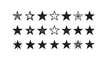 Star shapes collection, various styles, simple icons
