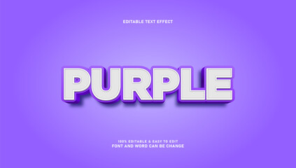Editable 3d style purple text effect