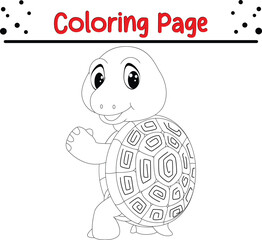  Turtle Coloring Page for kids. Sea animal coloring book page